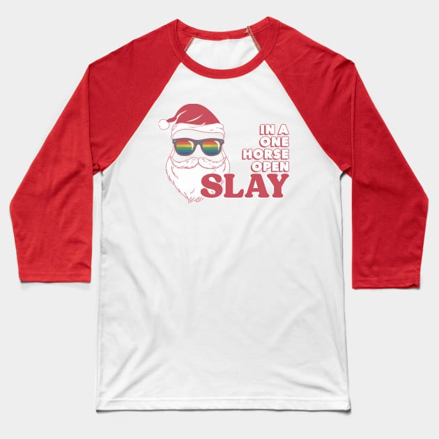 Santa Slayyyyyyy Baseball T-Shirt by DCremoneDesigns